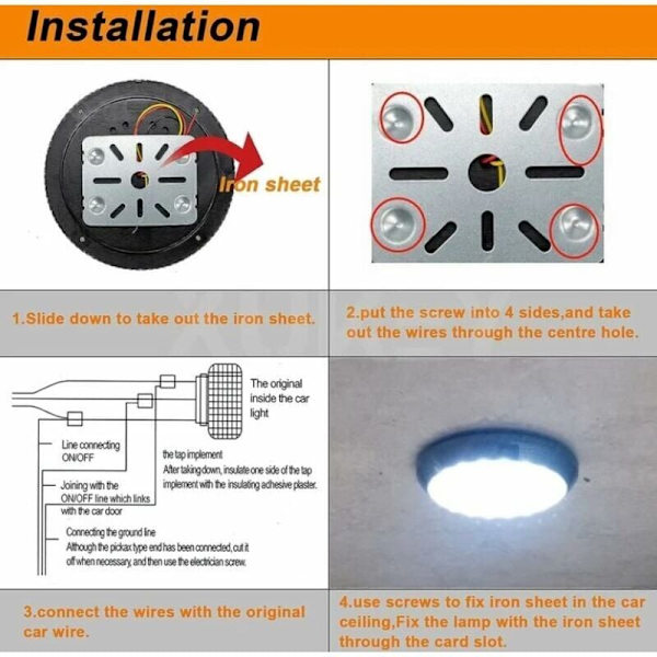 Husbil Inredningsbelysning, 12V LED Kupé Taklampa, Husvagn Inredningsbelysning med PÅ/AV-Brytare, 46 LED Inredningsläslampa