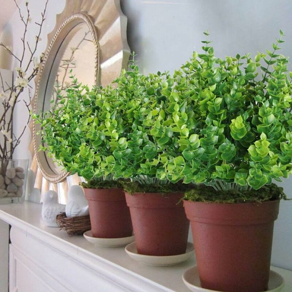 Kunstige Planter Plastikbuske Plastikplanter Simulerende Planter Grøn 4stk-DENUOTOP