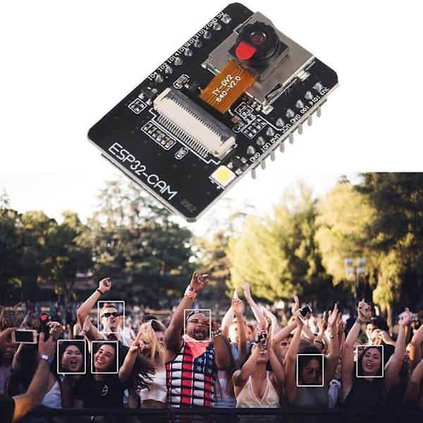 ESP32-CAM WiFi + Bluetooth-modul ESP32 CAM WiFi-utvecklingskort med OV2640 2MP-kameramodul + 20-stifts bygelkabel