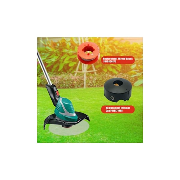 F016800175 Linjespole för Bosch Art 23 26 30 Easytrim och Combitrim, Pro-Tap Automatisk Spolsnöre Flexibel, 8M x 1.6mm med Skydd F016L71088 (3 Spolar +