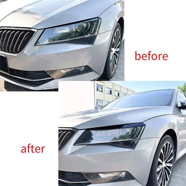 Car Gloss Black Headlight Eyebrow Trim Cover for Superb B8 2016-2018 Styling