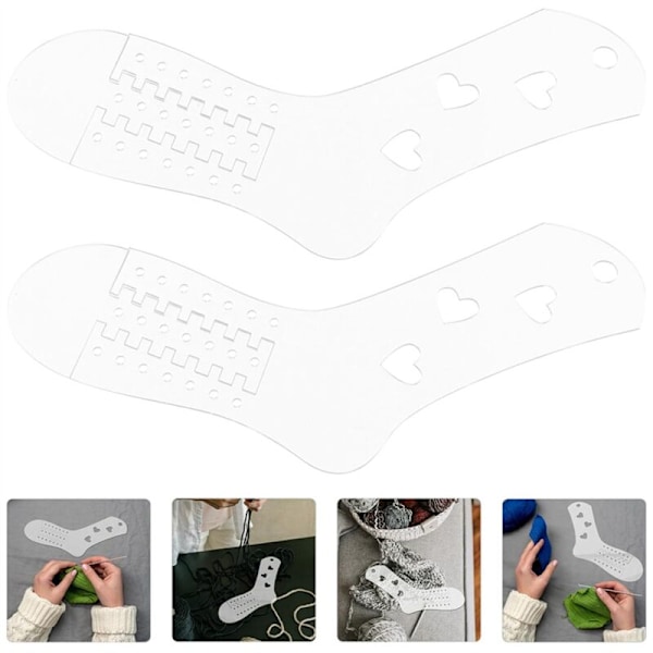 2 st Sock Blockers för Stickning, Justerbar Akryl Sock Mall Vävd Låg Display Form