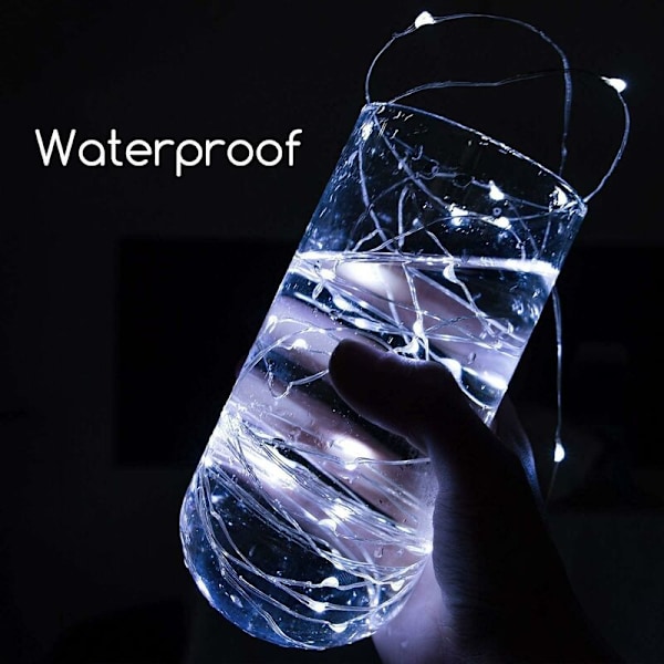 Set med 12 LED-ljusslingor, Batteridrivna Ljus 2m 20 LED-Fairy String Lights IP65 Vattentät LED-Girlang Dekoration för Sovrum Jul Bröllop
