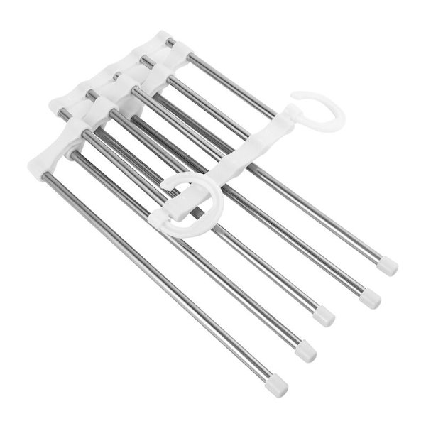Justerbar bukseholder bøjle skab organizer skridsikker multi lag rustfrit stål justerbar bukser opbevaringsstativ pladsbesparende til jeans slips s
