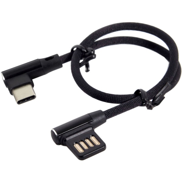 Usb-C 3.1 Type-C Vänster, Höger Vinkel 90º USB 2.0 Kabel med Hylsa för Surfplatta och 15Cm