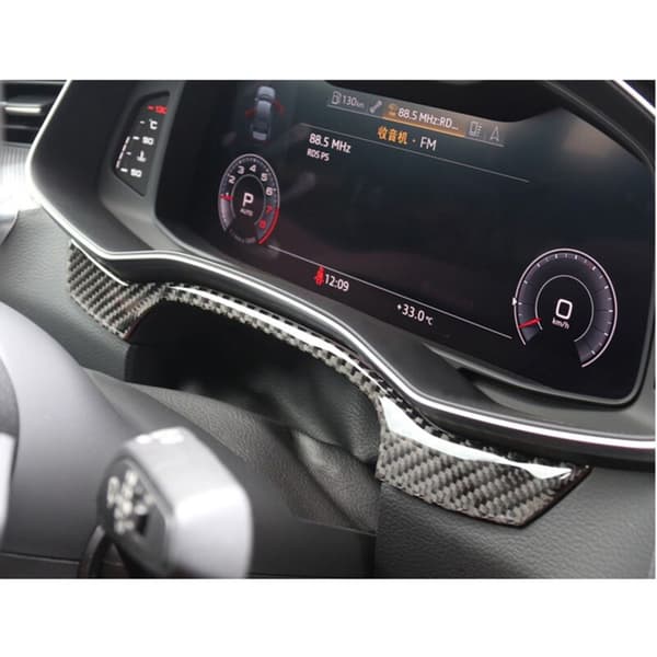 Fiber Dashboard Strips Dekoration Sticker Trim Cover Til - A6 C8 A7 2019-2020 Interiør Tilbehør