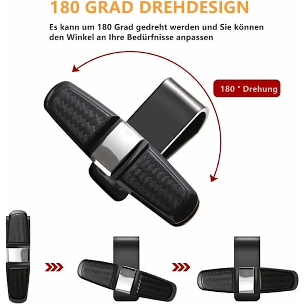 Solglasögonhållare för bil, 2-pack, Solglasögonhållare för bil, Solglasögon med kortklämma, Dubbeländad glasögonhållare