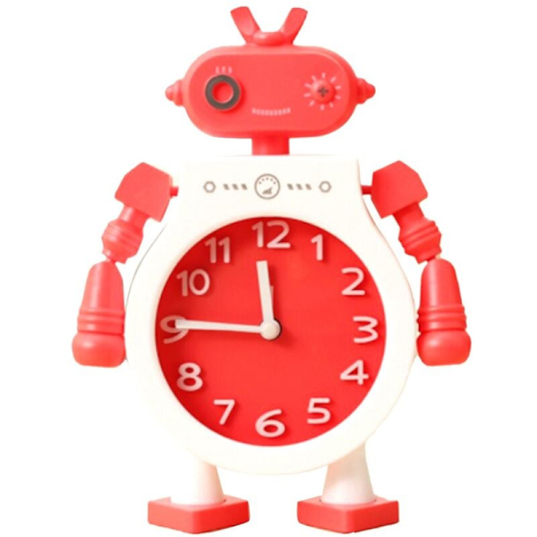 Vækkeur til soveværelse, cool robot med bevægelig arm, tegneseriedekoration, gaver til børn, tilbage til skolen B