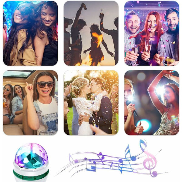 Scene Lyspære Roterende Led Strobe Lyspære Disco Party Lyspære 7 Farge Multifarget Lyspære Stemningslys Pære
