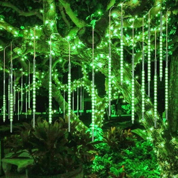 10 Rør 30CM LED Meteorregn Lys Solcelle-Julelys, Lyse Vanntette Utendørs Dusj Regnlys for Jul Bryllup Fest Kveld Hjem Gran T