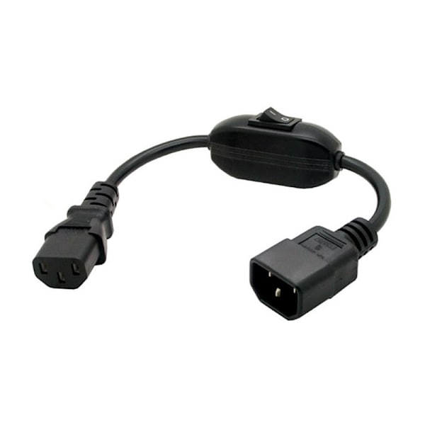 PDU UPS-strømkabel, IEC 320 C14 til C13-kabel med tænd/sluk-knap 30cm-