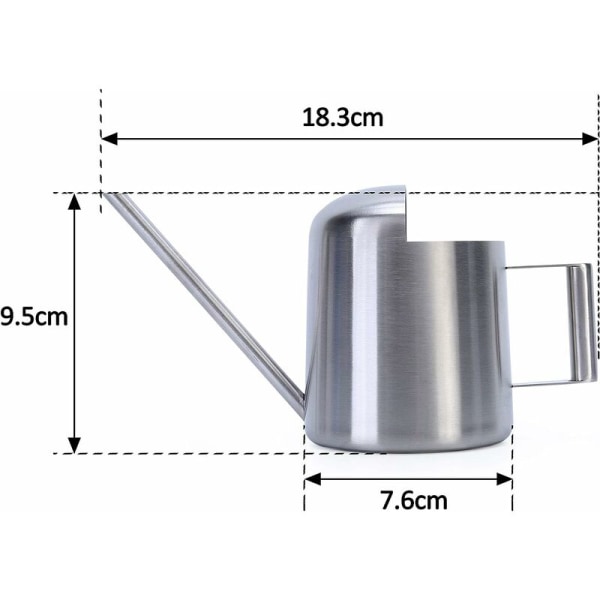Tjockborstad rostfri stålkanna 11OZ/300ml Lång pip Mini Vattenkanna för Bonsai Blommor Växter i Trädgård Hemma Kontor Uteplats