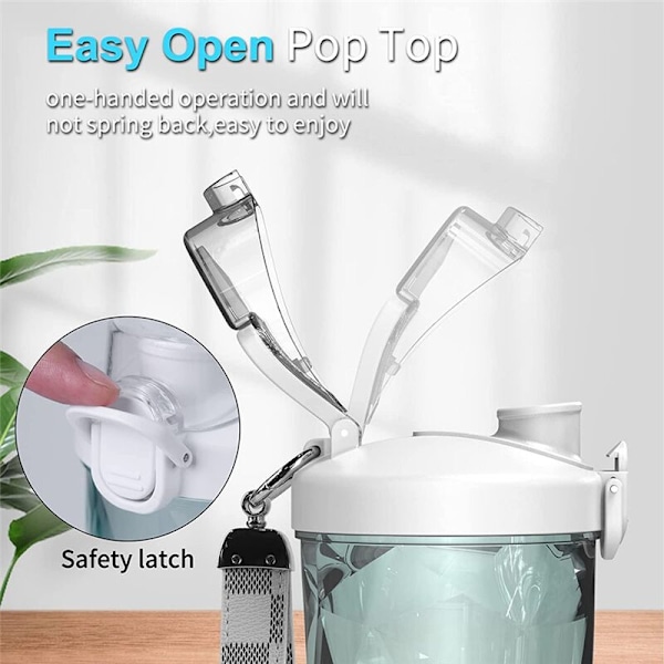 Bærbar Blender, Personlig Blender til Shakes og Smoothies med 6-Blads Mini Mixer 20 Oz til Rejser, Hvid