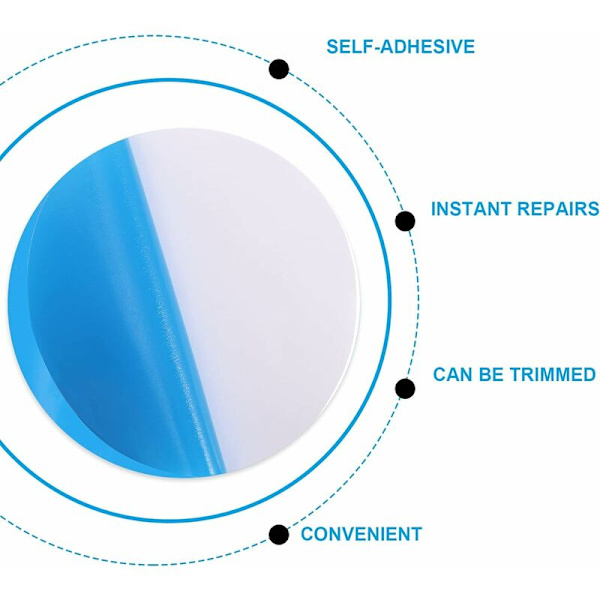 10 stk. vinyl pool liner lap patch selvklæbende PVC vinyl plast reparation lap patch pool lap reparationssæt til oppustelige pools