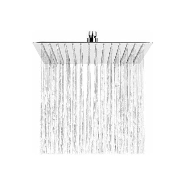 Firkant, antikalk dusjhode, vannsparende regndusjhode med rustfritt stål dyse 12 tommer/30 cm polert kromfinish (speil)