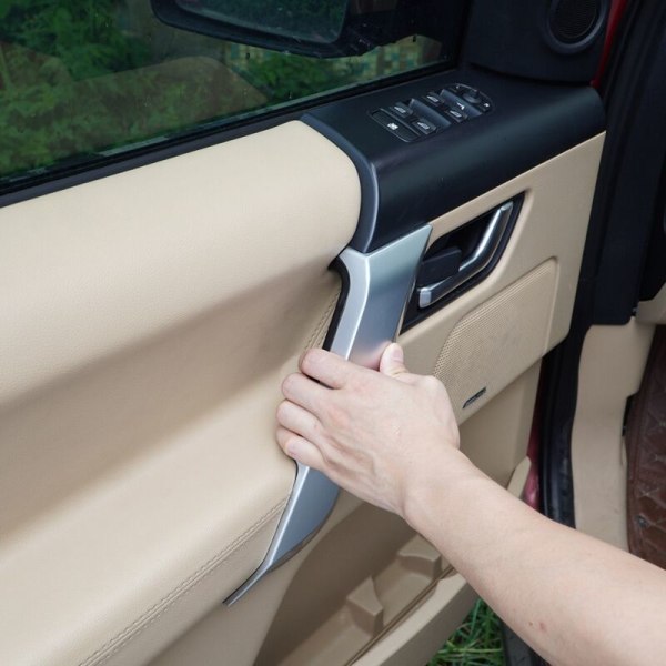 Deksel for dørhåndtak på bilens interiør, armlene, panel, trim, klistremerker for 2 2007-2015 (sølv)