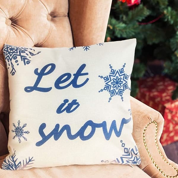 Jul kuddfodral, vinter snöflinga älg julgran kastkuddar, linne kuddfodral för soffa soffa