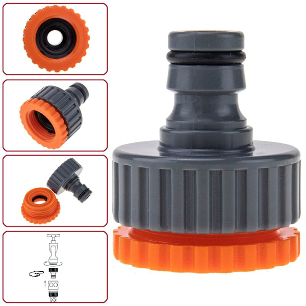 Adapter for rørforbindelser med 1 og 3/4 hunn-gjenger
