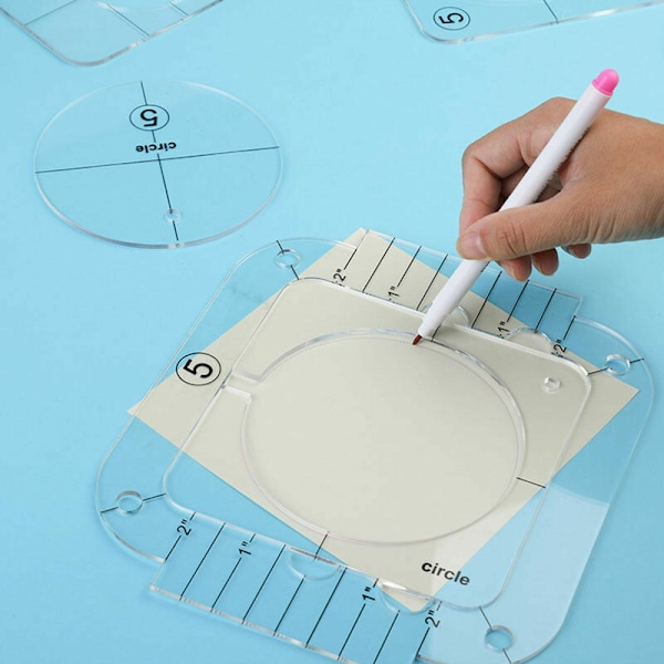 DIY Akryl Sy- og Quilter lineal Hult-formet sykit Quiltemønster B, Sunny