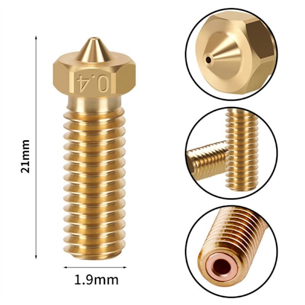 3 stk CHT Vulkanisk Dyse 0,4 mm Messing Dyser Høj Flow Tre-Øjne Print Hoved til 3D Printer Tilbehør 3 1,75 Mm