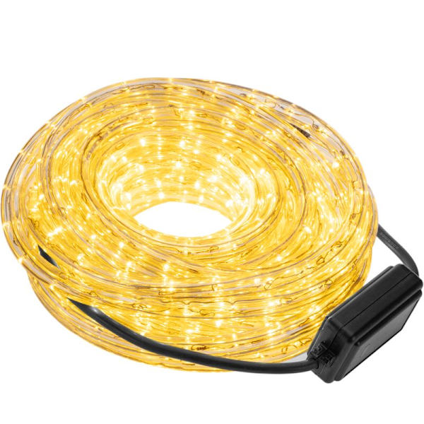 10m valkoinen LED-valoketju 8 valotehosteella, PVC-pinnoitettu ja sopii ulkokäyttöön 2