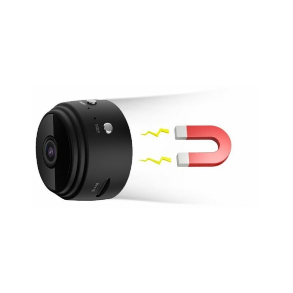 Mini WiFi trådløst kamera Lille sikkerhedskamera, med realtidslyd og videofeed sort