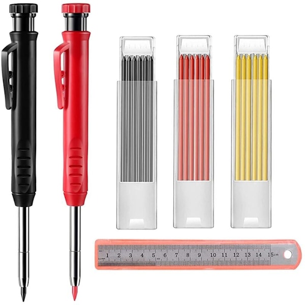 2-pack Snickarpenna Set, Solida Snickarpennor, Automatisk Snickeripennset, Märkningsverktyg för Snickerier