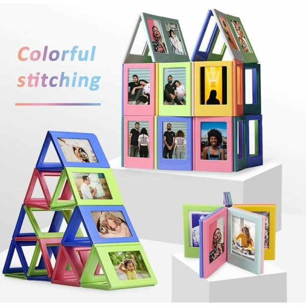Magnetiske fotorammer, miniforammer, 10 stk. fargerike 3 tommers skiftbare kombinasjonskreative minipolaroid DIY-fotorammer-