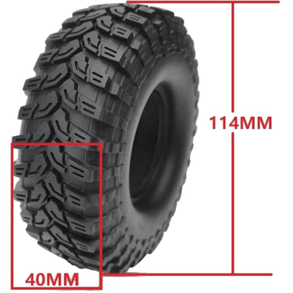 4 kpl SCX10 AX10 Ilmatäytteinen 114 mm 1,9 tuuman pneumaattinen rengas Beadlock-pyörä 1/10 RC Crawler Truck Wraith SCX10, keltainen