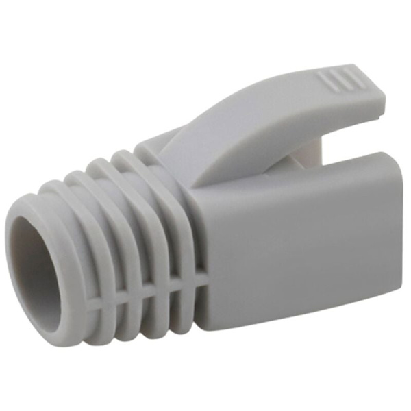 RJ45 Cat7-kontakter Cat6A Nätverks Ethernet-kabelkontakt 7-polig skyddande R-stövlar mantelfärg OD 7 mm (ljusgrå)