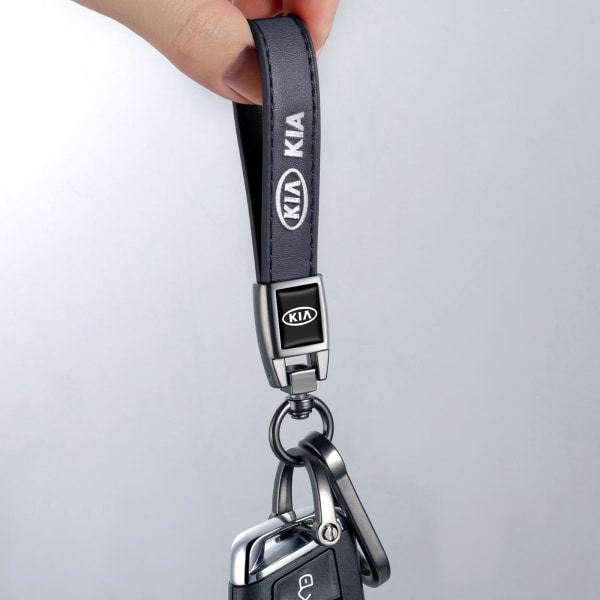 Kompatibel med Kia nøgleringe Universal ægte læder nøglering med Kia All Series Premium nøglering tilbehør Mænd og kvinder Jul fødselsdag