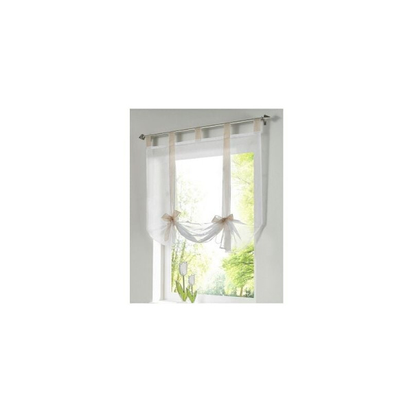 1 stk. Romersk Gardin Sød Knude Siddende Soveværelse Stil Broderet Voile Vindue - Rød - 80cmx140cm