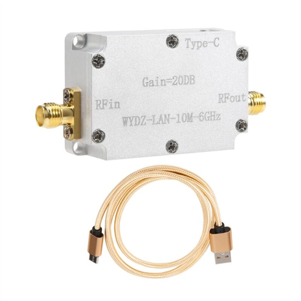 Lav støjforstærker 10M-6GHz Forøgelse 20DB Høj fladhed LNA RF signalstyring modtager til FM radio radio, 20DB