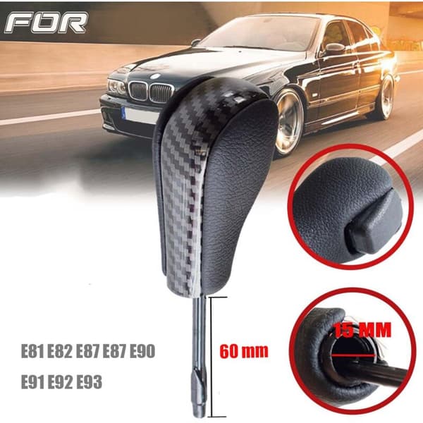 Car Fiber Gear Shift Knob Fit for E81 E82 E87 E90 E91 E92 E93 Short Gear