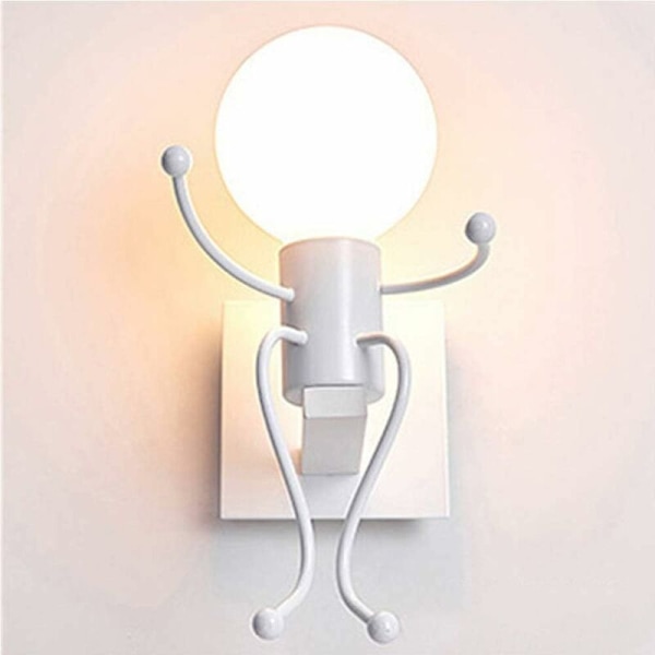 Kreative væglamper E27 Moderne Jern Indendørs Lampe Væglamper Lysarmaturer, Tegneserie Design Børneværelse Væglampe, Gang, Soveværelse, Køkken, B