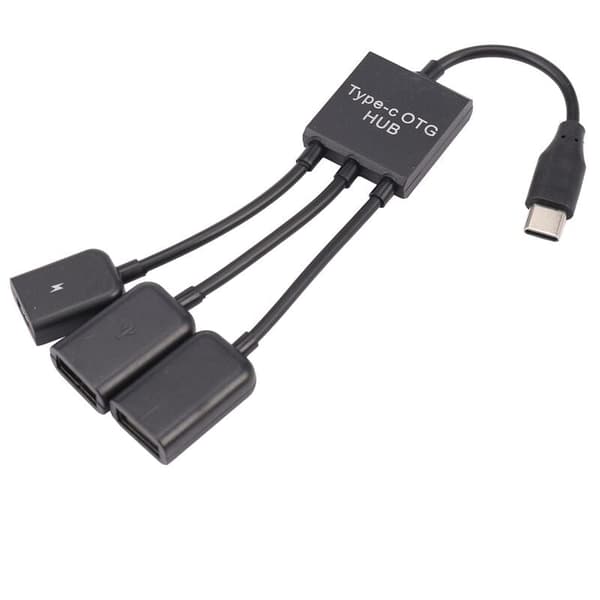 Usb 3.1 Type C hann til 2 dobbel Usb A 2.0 + -Usb 3 i 1 Otg Hub