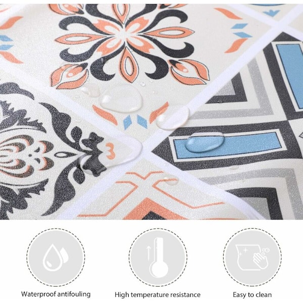 Självhäftande kakel tapet, 60 x 200 cm PVC modern stil självhäftande väggdekaler vattentät dekoration för köksskåp i för badrum och