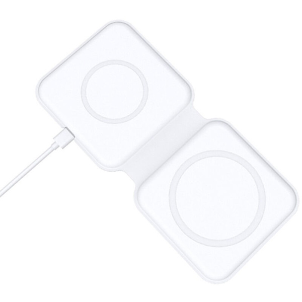 2 i 1 15W hopfällbar dubbel magnetisk laddare för Lphone12 för Alrpod