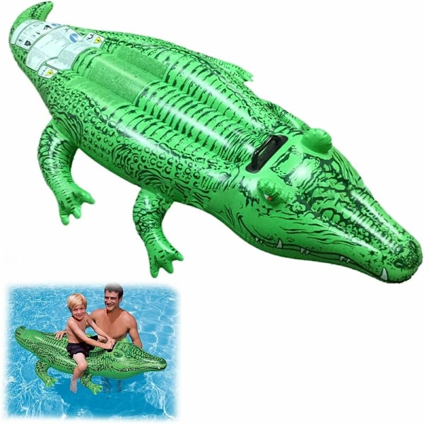 Uppblåsbar flytande krokodil, uppblåsbar krokodilpool, krokodil uppblåsbar boj, stor krokodil ridboj, leksak uppblåsbar krokodil, flytande