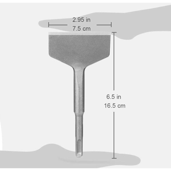 Flat meisel 165 mm x 75 mm Skrått nes meisel Profesjonell meisel Bred meisel for bruk i keramikk Gulvfliser