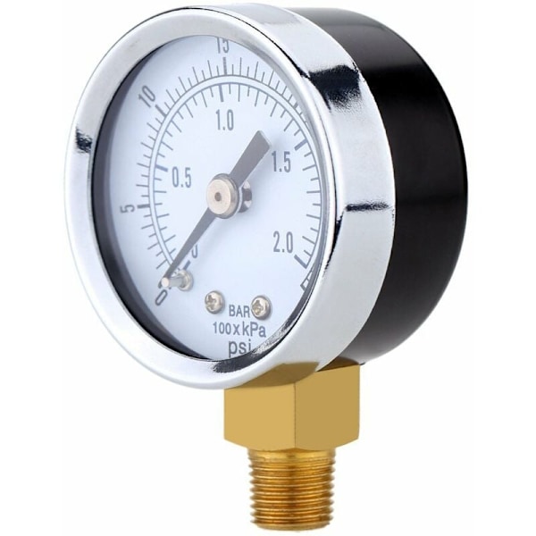0 30 psi 0 2bar Mini rattluftmätare Kompressor barometer mätare Dubbel skala hydraulisk tryckmätare svart urtavla