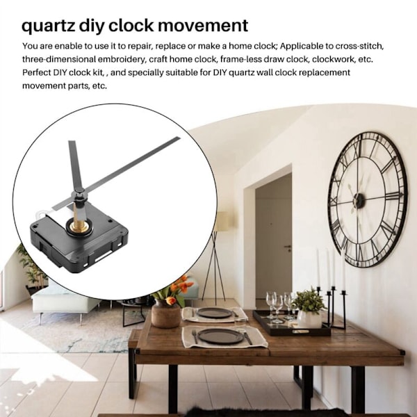 4-pack Kvartsurverk med Lång Axel 31mm DIY Reparationskit Ersättning