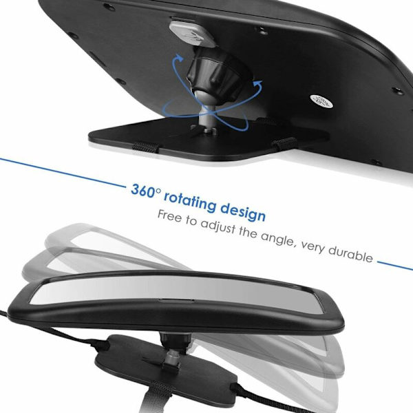 Bilspejl til baby, auto bilspejl til baby på bagsædet - 360° rotation - vippelig + drejelig-