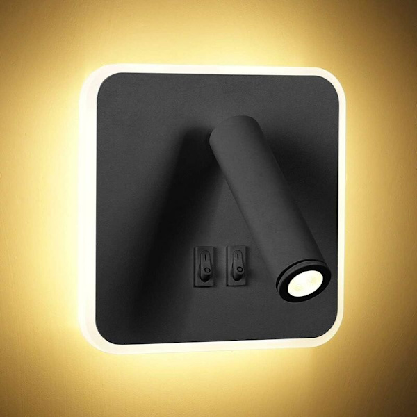 8W Moderne LED Vægskinne Væglæseskinne med 350° Drejelig Switch 3W LED Vægspolight Indendørs Vægslampe til Soveværelse Sengenatbord Stue Studieværelse