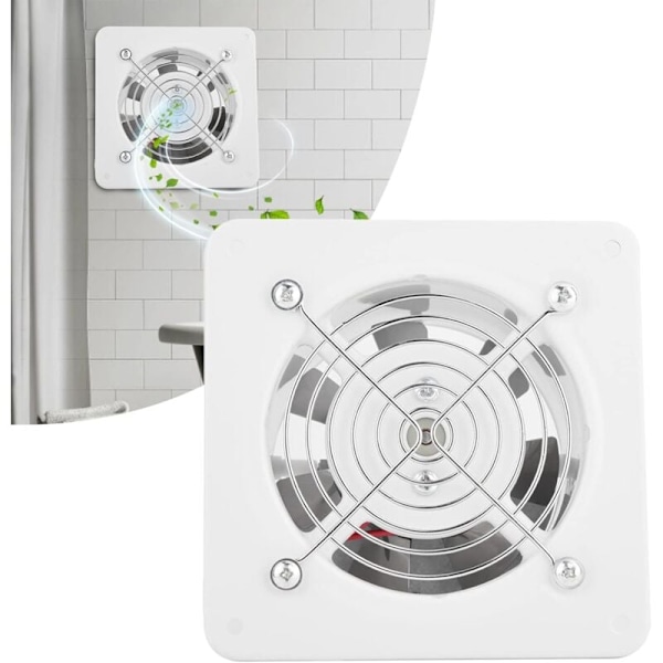 25W 220V Hvid Luftudsug, 140m³/H Høj Effekt og Stille Væghængt Ventilator, Væghængt Udsugningsventilator til Hjem, Badeværelse, Køkken, Garage
