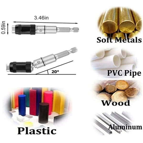 3 stk magnetiske svingbare drill bitsholdere, svingbare magnetiske bitsholdere, fleksible D-Clearance skrutrekker bitsholdere