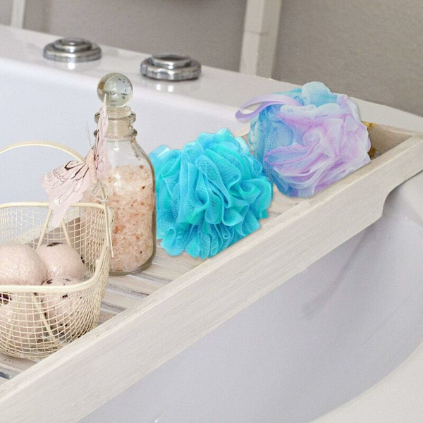 Badblommor Stora Blommor Mjuka Duschsvampar och Peeling Loofah för Vuxna Män Kvinnor Duschar och Bad Set om 2-Fei Yu