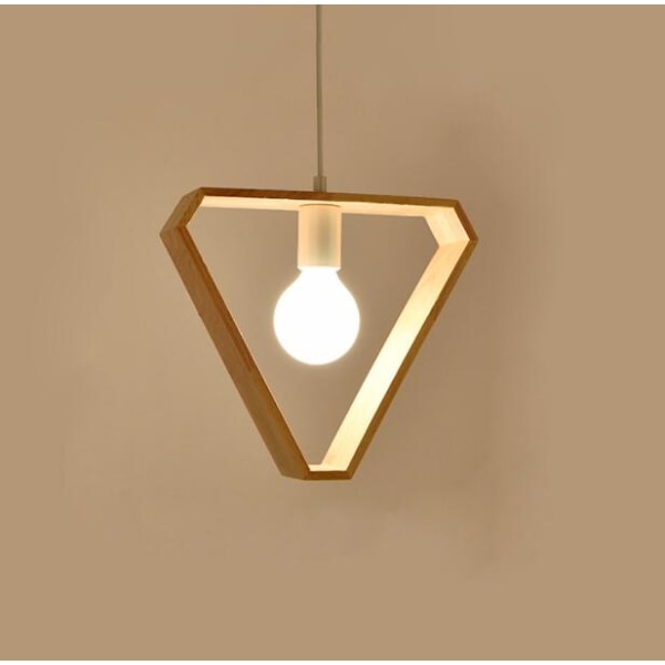 Lysekrone Moderne minimalistisk geometrisk lysekrone i massivt træ velegnet til cafe bar tøjbutik (trekant)