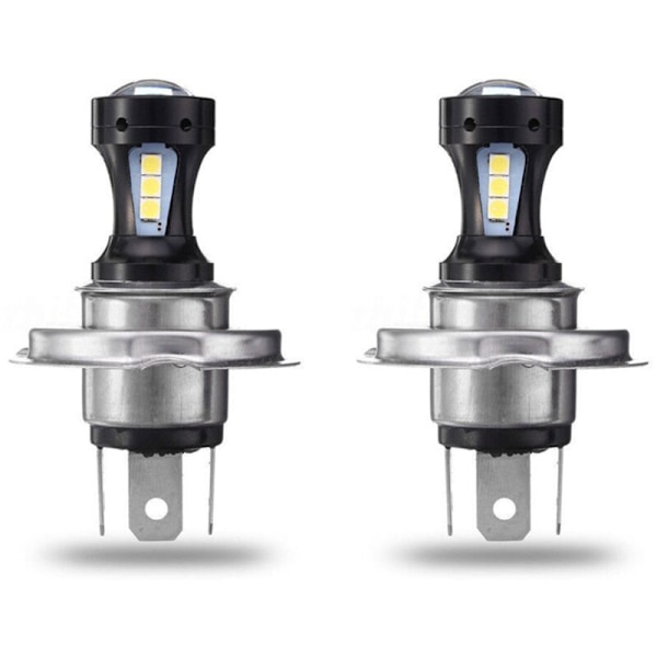 2X H4 Motorcykel 3030 LED Forlygte Hi-Lo Beam Forlygte Pære 6500K 12-24V