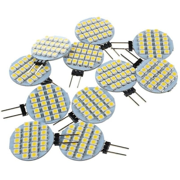 10 kpl G4 SMD 24 LED-kaappilamppua veneille, asuntoautoille ja autoille 12V lämmin valkoinen valo